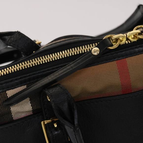 BURBERRY Shoulder Bag Leather Black Auth bs6525 - Picture 10 of 16